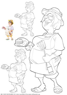 Beer and Barbeque Lady Digital Stamp