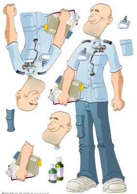 Male Nurse (bald) Dude Decoupage Sheet