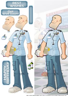 Male Nurse (bald) Dude Large Dl