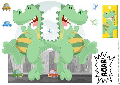 Monster Roar! Shaped Card.