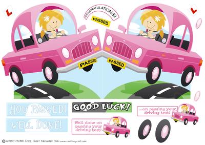 Passed Driving Test/ Good Luck, Girl. Shaped.