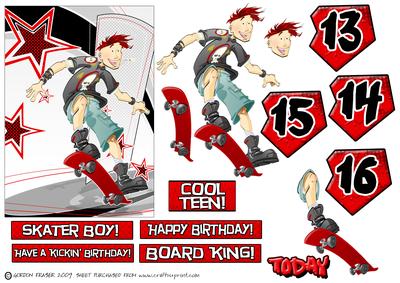 Skater Dude Teenage Numbers.