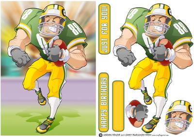 American Football Dude (green and Yellow)