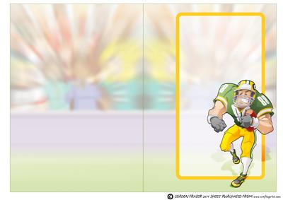 American Football Dude (green and Yellow) Insert