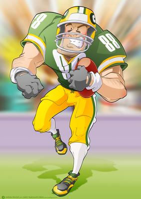 American Football Dude (green and Yellow) A4