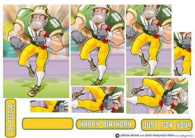 American Football Dude (green and Yellow) Pyramid