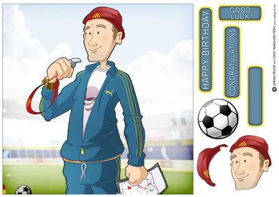 Sports Football Coach 8x8 Quick Card
