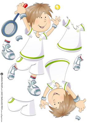 Mini Dude Tennis Star Decoupage Sheet