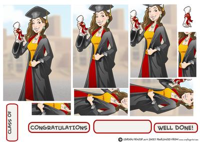 Graduation Lady (brown Hair) Pyramid