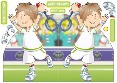 Mini Dude Tennis Star Shaped Card