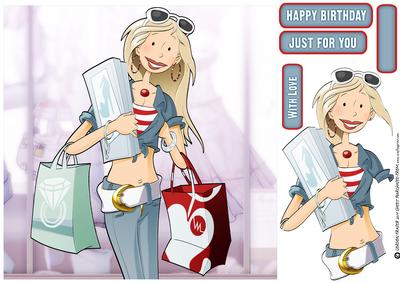 Shopaholic (blond) 8x8 Quick Card