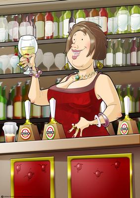 Barmaid Dudess (brown Hair) A4