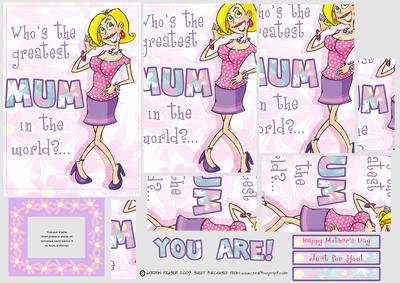 Greatest Mum Mirror Card Pyramid.