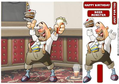 Goatee Beer and Cake Dude 8x8 Quick Card