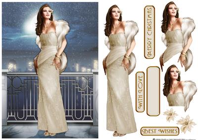 Art Deco Lady Pearl Christmas (cream)