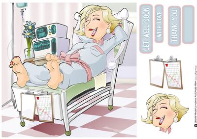 Get Well Soon Dudess (blond Hair) 8x8 Quick Card