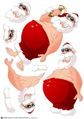 Santa's Jollies Decoupage Sheet