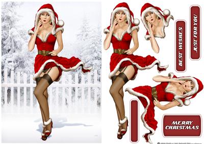 1950's Pin Up Eva Grace Winter Wonderland (red/blonde H)