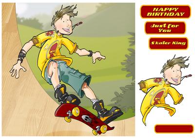 Skater Dude Yellow 8x8 Quick Card