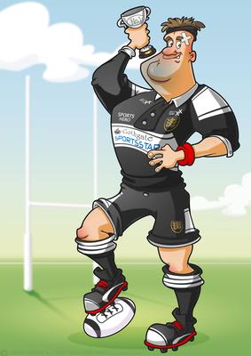 Rugby Dude: Black and White A4