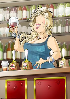 Barmaid Dudess (blonde Hair) A4