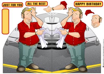 White Van Man Dude Shaped Card