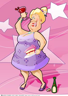 Wine and Cake Lady A4.