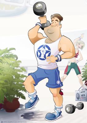 Get Fit Dude (blue) A4