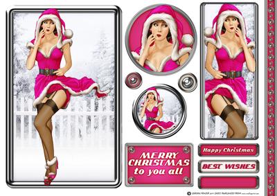 1950's Eva Grace Christmas (cerise Pink) Topper Sheet