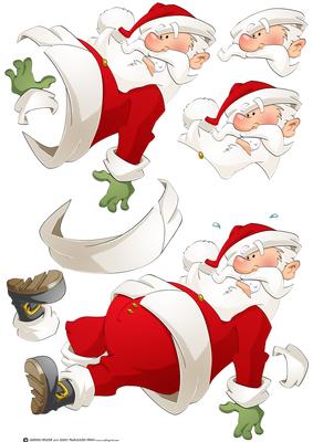 Tired Santa Decoupage Sheet