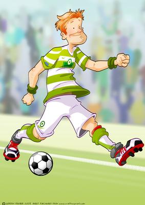 Football Dude Green and White A4.