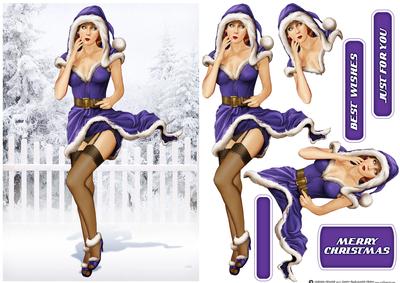 1950's Pin Up Eva Grace Winter Wonderland (purple)