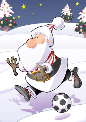 Football Santa Dude (red and White Stripes) A4