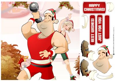 Get Fit Dude Christmas 8x8 Quick Card