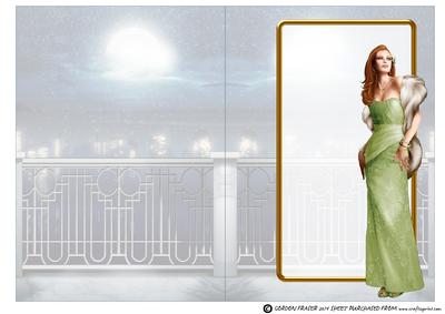 Art Deco Lady Pearl Christmas (light Green) Insert