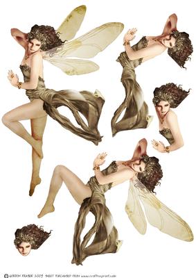 Forest Fairy Acantha Brown Decoupage Sheet