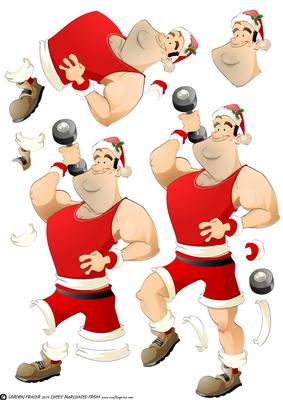 Get Fit Dude Christmas Decoupage Sheet