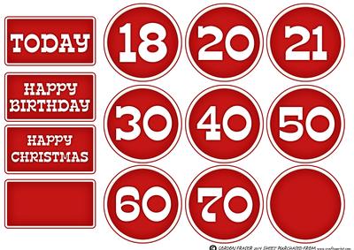 Christmas Line Dancer Lady Age Tags and Sentiments