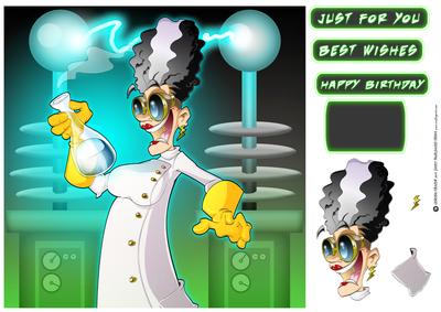 Mad Scientist Dudess 8x8 Quick Card