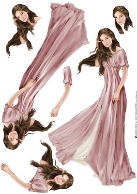 Lady Guinevere Decoupage Sheet (light Pink)