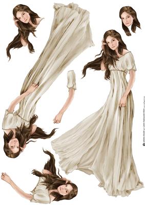 Lady Guinevere Decoupage Sheet (cream)