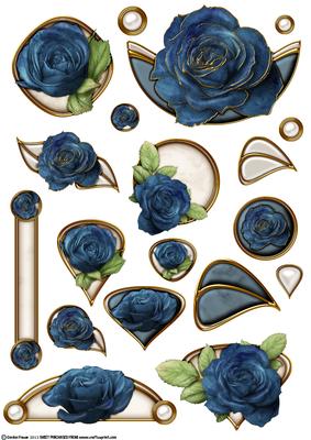 Rose Embellishment Sheet (blue)