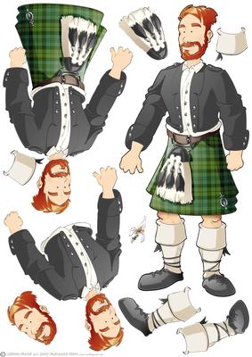 Kilt Dude Redbeard (green) Decoupage Sheet