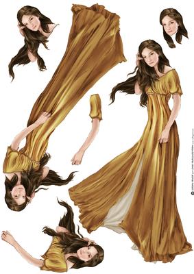 Lady Guinevere Decoupage Sheet (gold)