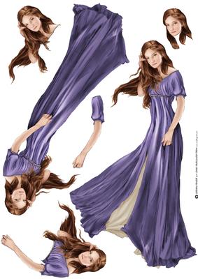 Lady Guinevere Decoupage Sheet (purple)