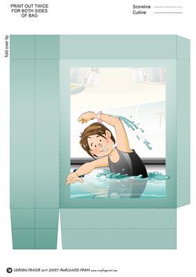 Swimmer Girl Black Costume Gift Bag