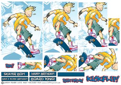 Skater Skateboarding Teen Dude Blue Pyramid.