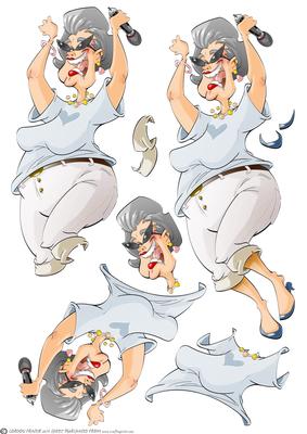 Karaoke Queen Dudess Grey Hair Decoupage Sheet