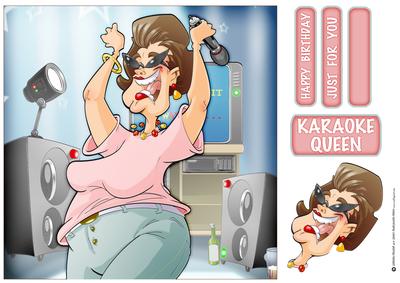Karaoke Queen Dudess 8x8 Quick Card
