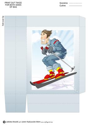 Skier Dude Blue Mini Gift Bag